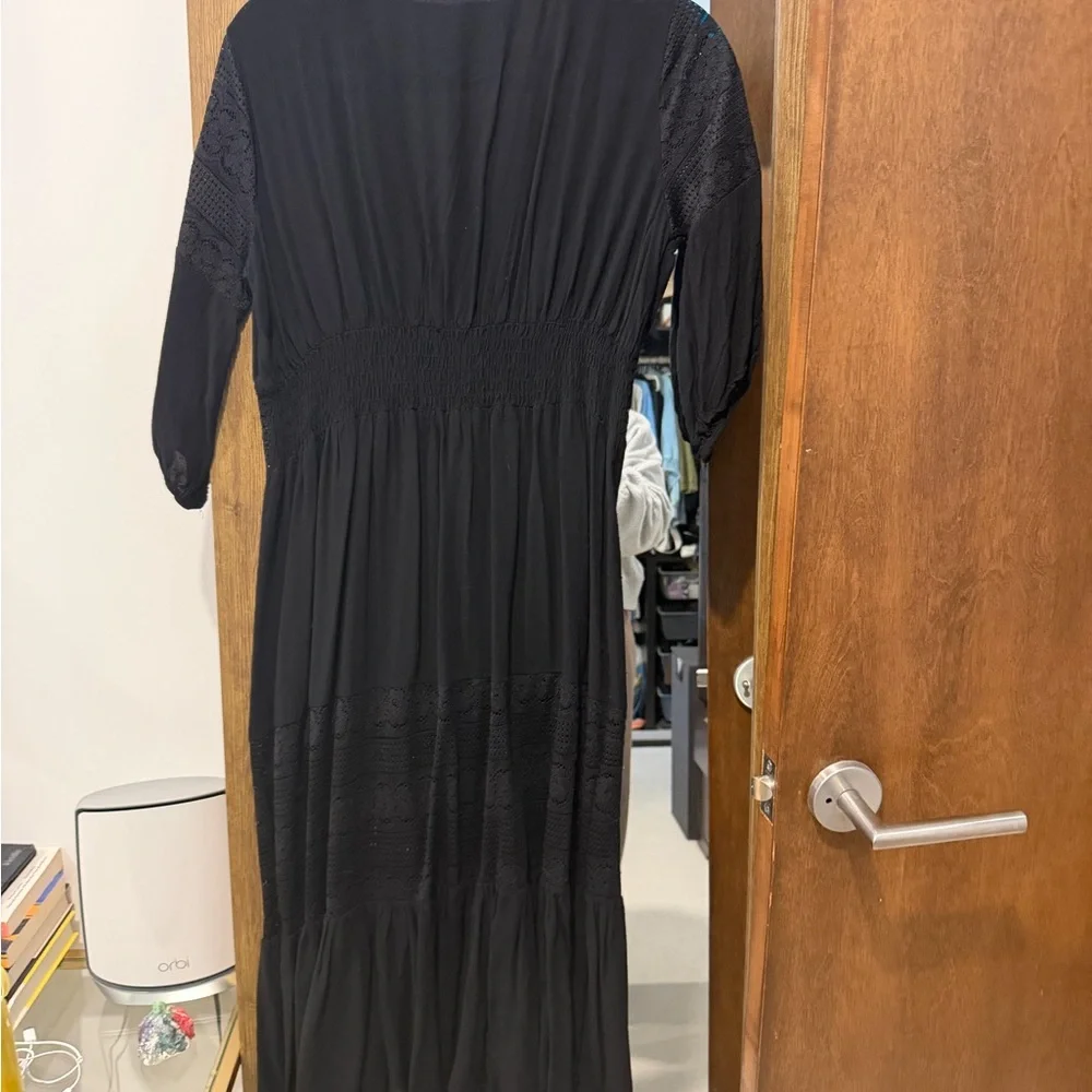 Beach cover up one size kimono black - Picture 2 of 5